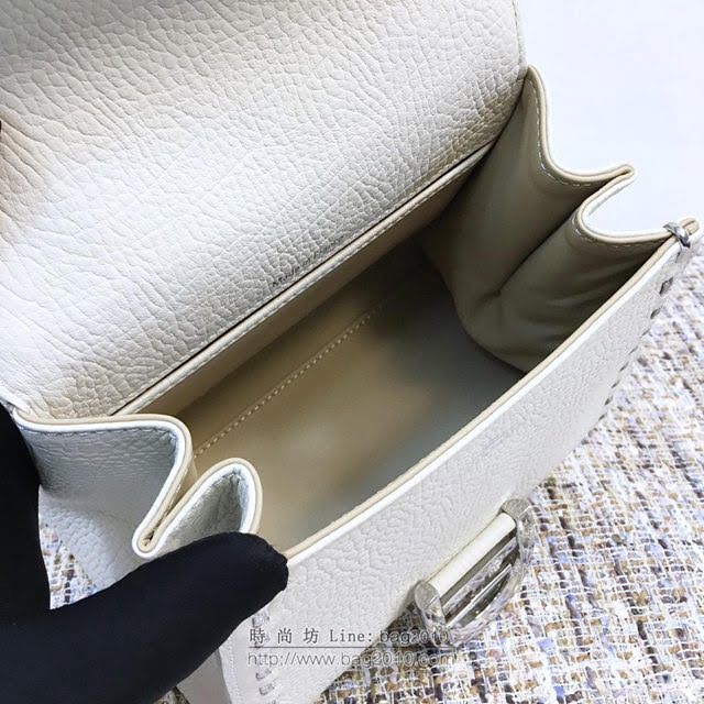 DELVAUX女包 Delvaux brilliantMM不銹鋼蛇鏈外縫 原版皮 德爾沃女手提包 DF0020蛇鏈白 小號 Delvaux女單肩斜挎包  fcs1105